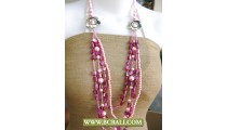Pink Shells and Pearls with Beaded Necklace Fashion